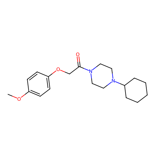 1-(4-Cyclohexylpiperazin-1-yl)-2-(4-methoxyphenoxy)ethanone structure