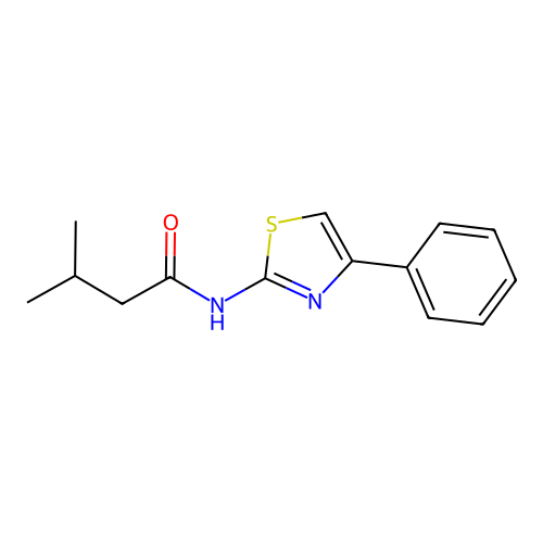 3-methyl-N-(4-phenyl-1,3-thiazol-2-yl)butanamide structure