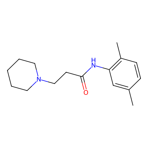 N-(2,5-dimethylphenyl)-3-piperidin-1-ylpropanamide structure