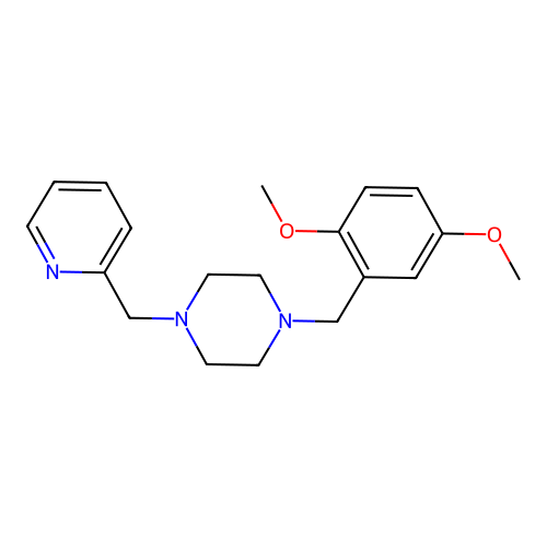 1-(2,5-Dimethoxybenzyl)-4-(pyridin-2-ylmethyl)piperazine structure