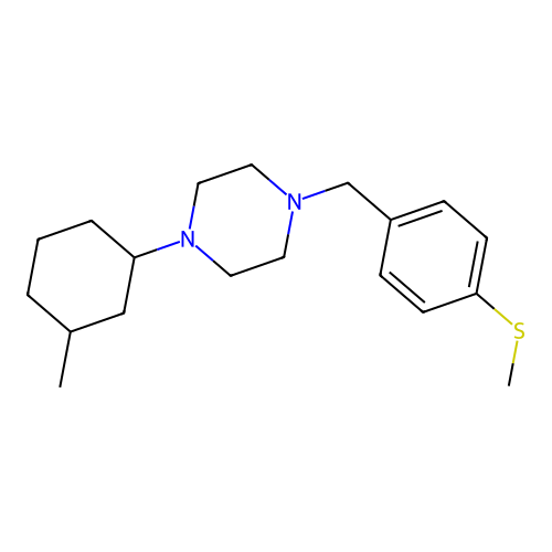 1-(3-Methylcyclohexyl)-4-[4-(methylsulfanyl)benzyl]piperazine structure