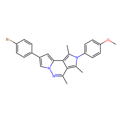 8-(4-bromophenyl)-2-(4-methoxyphenyl)-1,3,4-trimethyl-2H-dipyrrolo[1,2-b:3',4'-d]pyridazine structure