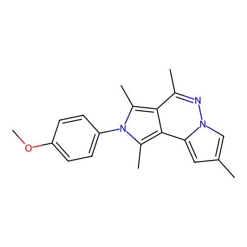 2-(4-methoxyphenyl)-1,3,4,8-tetramethyl-2H-dipyrrolo[1,2-b:3',4'-d]pyridazine structure