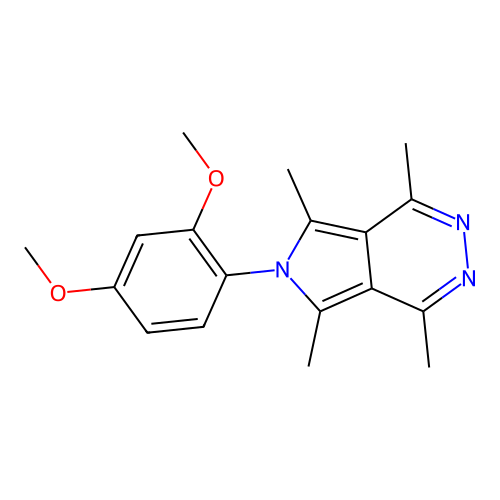 6-(2,4-dimethoxyphenyl)-1,4,5,7-tetramethyl-6H-pyrrolo[3,4-d]pyridazine structure