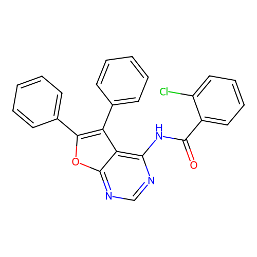 2-chloro-N-(5,6-diphenylfuro[2,3-d]pyrimidin-4-yl)benzamide structure
