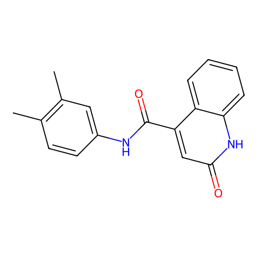 N-(3,4-dimethylphenyl)-2-oxo-1,2-dihydroquinoline-4-carboxamide structure