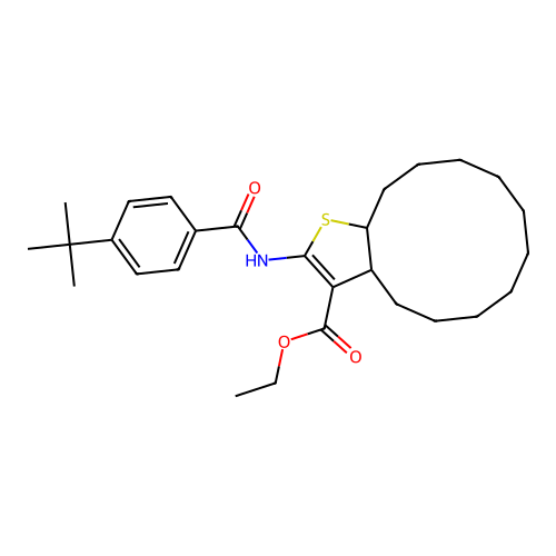 Ethyl 14-[(4-tert-butylbenzoyl)amino]-13-thiabicyclo[10.3.0]pentadec-14-ene-15-carboxylate structure