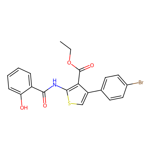 Ethyl 4-(4-bromophenyl)-2-[(2-hydroxybenzoyl)amino]thiophene-3-carboxylate structure