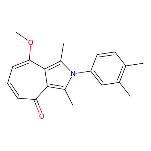 2-(3,4-dimethylphenyl)-8-methoxy-1,3-dimethylcyclohepta[c]pyrrol-4(2H)-one structure