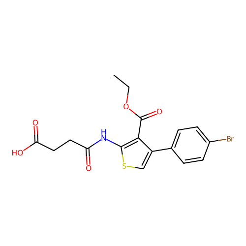 4-((4-(4-Bromophenyl)-3-(ethoxycarbonyl)thiophen-2-yl)amino)-4-oxobutanoic acid structure