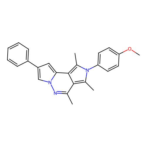 2-(4-methoxyphenyl)-1,3,4-trimethyl-8-phenyl-2H-dipyrrolo[1,2-b:3',4'-d]pyridazine structure