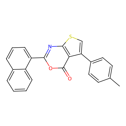 5-(4-methylphenyl)-2-(naphthalen-1-yl)-4H-thieno[2,3-d][1,3]oxazin-4-one structure