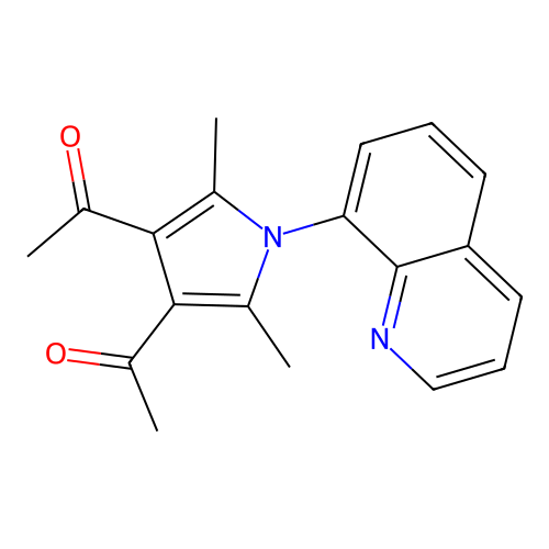 1-Ethanone, 1-[4-acetyl-2,5-dimethyl-1-(8-quinolinyl)-1H-pyrrol-3-yl]- structure