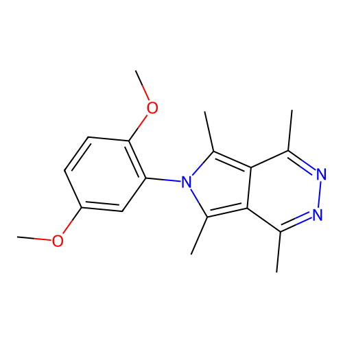 6-(2,5-dimethoxyphenyl)-1,4,5,7-tetramethyl-6H-pyrrolo[3,4-d]pyridazine structure