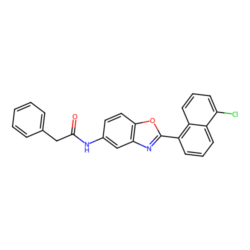 N-[2-(5-chloronaphthalen-1-yl)-1,3-benzoxazol-5-yl]-2-phenylacetamide structure