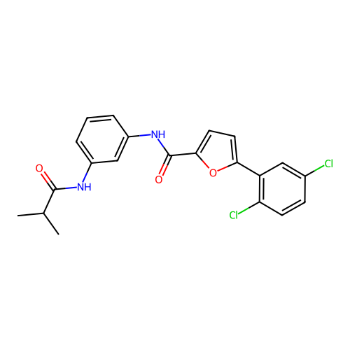 5-(2,5-dichlorophenyl)-N-{3-[(2-methylpropanoyl)amino]phenyl}furan-2-carboxamide structure