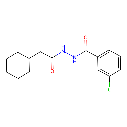 3-chloro-N'-(cyclohexylacetyl)benzohydrazide structure