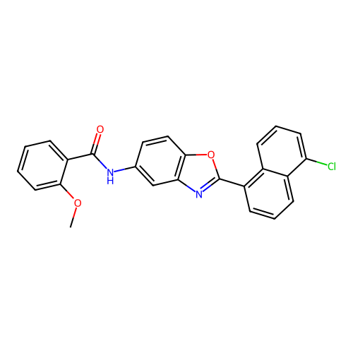 N-[2-(5-chloronaphthalen-1-yl)-1,3-benzoxazol-5-yl]-2-methoxybenzamide structure