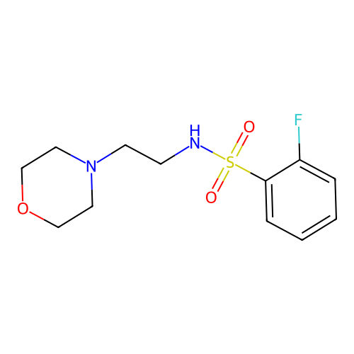 2-fluoro-N-[2-(4-morpholinyl)ethyl]benzenesulfonamide structure