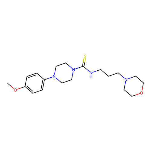 4-(4-methoxyphenyl)-N-[3-(morpholin-4-yl)propyl]piperazine-1-carbothioamide structure