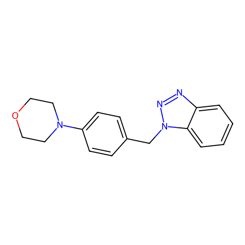 4-[4-(Benzotriazol-1-ylmethyl)phenyl]morpholine structure