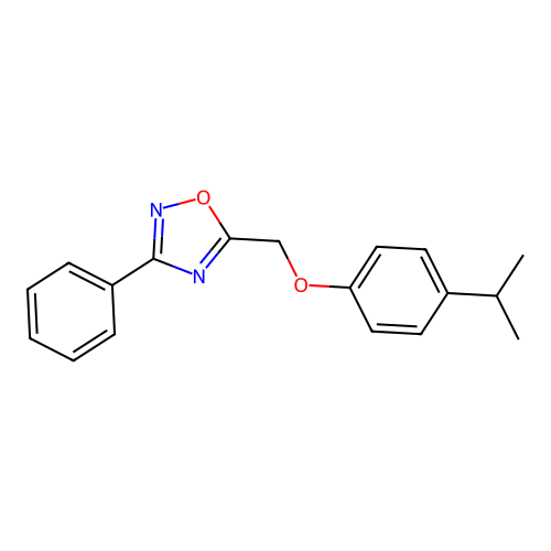 3-Phenyl-5-{[4-(propan-2-yl)phenoxy]methyl}-1,2,4-oxadiazole structure