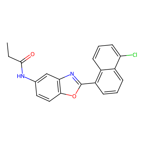N-[2-(5-chloronaphthalen-1-yl)-1,3-benzoxazol-5-yl]propanamide structure