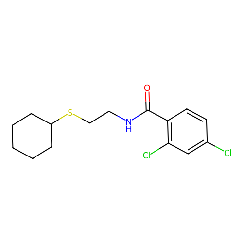 2,4-dichloro-N-[2-(cyclohexylsulfanyl)ethyl]benzamide structure