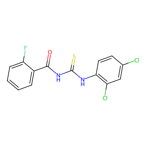 N-[(2,4-dichlorophenyl)carbamothioyl]-2-fluorobenzamide structure