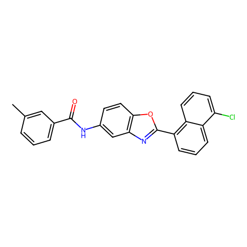 N-[2-(5-chloronaphthalen-1-yl)-1,3-benzoxazol-5-yl]-3-methylbenzamide structure