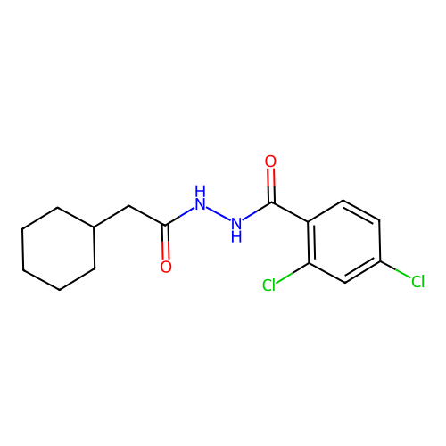 2,4-dichloro-N'-(cyclohexylacetyl)benzohydrazide structure