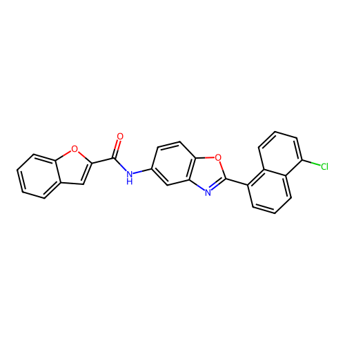 N-[2-(5-chloronaphthalen-1-yl)-1,3-benzoxazol-5-yl]-1-benzofuran-2-carboxamide structure