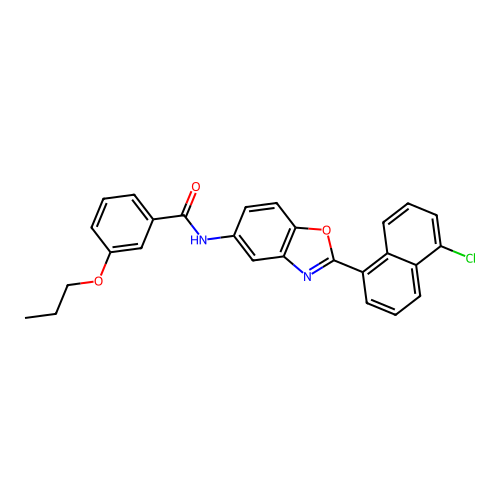 N-[2-(5-chloronaphthalen-1-yl)-1,3-benzoxazol-5-yl]-3-propoxybenzamide structure