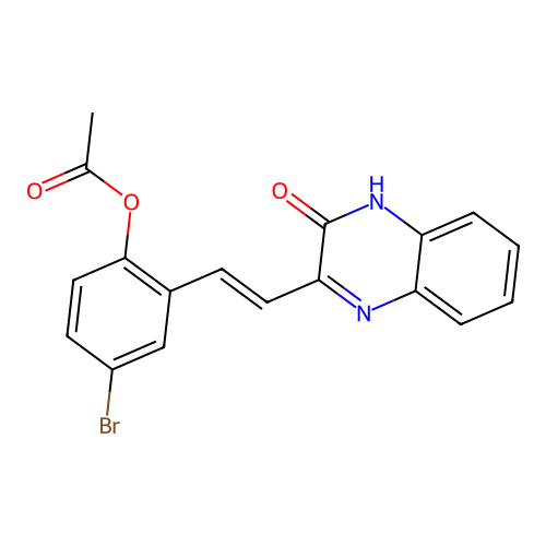 Acetic acid 4-bromo-2-[2-(3-hydroxy-quinoxalin-2-yl)-vinyl]-phenyl ester structure