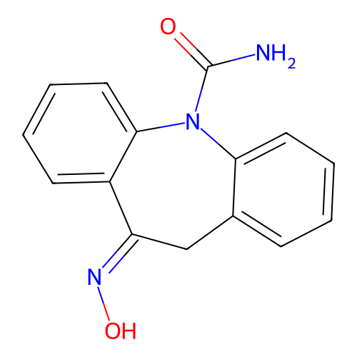 5H-Dibenz(b,f)azepine-5-carboxamide, 10,11-dihydro-10-(hydroxyimino)-, (10E)- structure