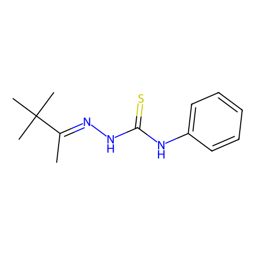 (2E)-2-(3,3-dimethylbutan-2-ylidene)-N-phenylhydrazinecarbothioamide structure