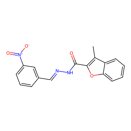 3-methyl-N'-[(E)-(3-nitrophenyl)methylidene]-1-benzofuran-2-carbohydrazide structure