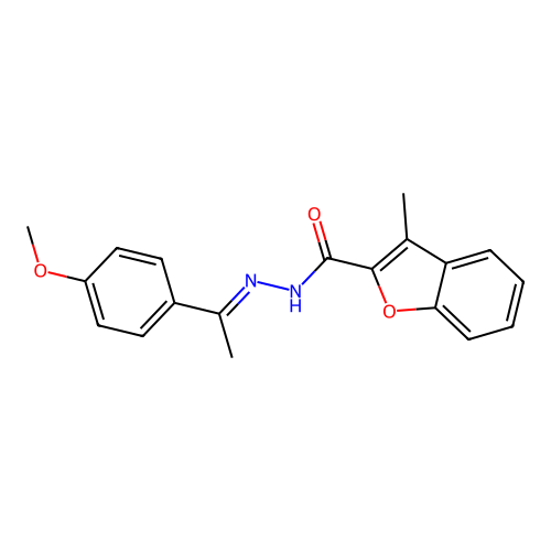 N'-[1-(4-methoxyphenyl)ethylidene]-3-methyl-1-benzofuran-2-carbohydrazide structure