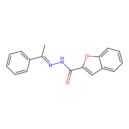 N'-[(1E)-1-phenylethylidene]-1-benzofuran-2-carbohydrazide structure