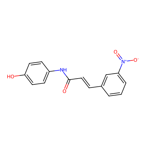 N-(4-hydroxyphenyl)-3-(3-nitrophenyl)prop-2-enamide structure
