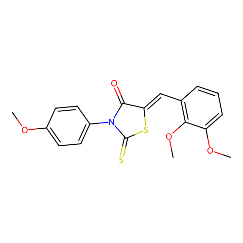 (5Z)-5-(2,3-dimethoxybenzylidene)-3-(4-methoxyphenyl)-2-thioxo-1,3-thiazolidin-4-one structure