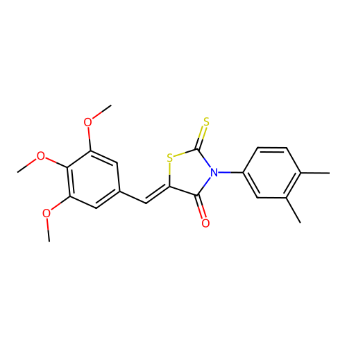 (Z)-3-(3,4-dimethylphenyl)-2-thioxo-5-(3,4,5-trimethoxybenzylidene)thiazolidin-4-one structure