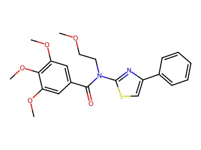 3,4,5-Trimethoxy-N-(2-methoxyethyl)-N-(4-phenyl-1,3-thiazol-2-yl)benzamide structure