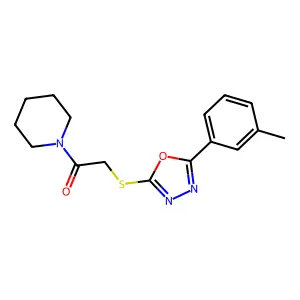 1-Piperidin-1-yl-2-(5-m-tolyl-[1,3,4]oxadiazol-2-ylsulfanyl)-ethanone structure