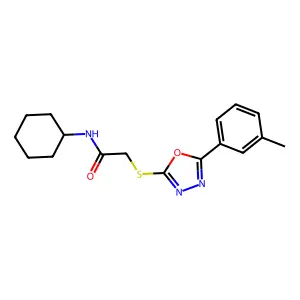 N-Cyclohexyl-2-{[5-(3-methylphenyl)-1,3,4-oxadiazol-2-YL]sulfanyl}acetamide structure
