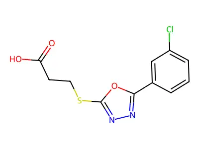 3-{[5-(3-Chlorophenyl)-1,3,4-oxadiazol-2-yl]sulfanyl}propanoic acid structure