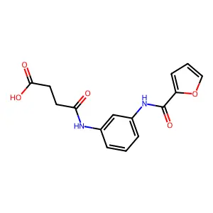 4-({3-[(Furan-2-ylcarbonyl)amino]phenyl}amino)-4-oxobutanoic acid structure