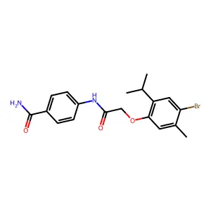 4-{[(4-Bromo-2-isopropyl-5-methylphenoxy)acetyl]amino}benzamide structure