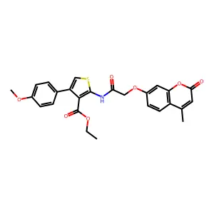 ethyl 4-(4-methoxyphenyl)-2-(2-((4-methyl-2-oxo-2H-chromen-7-yl)oxy)acetamido)thiophene-3-carboxylate structure