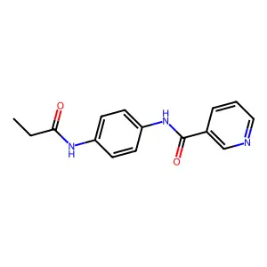 N-[4-(propanoylamino)phenyl]pyridine-3-carboxamide structure